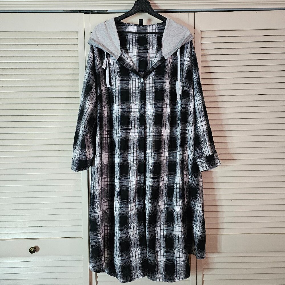 Plaid Hooded Duster